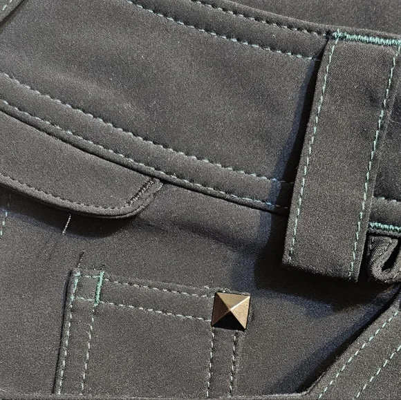 Volcom Battle Nimbus Stretch Pant Skinny Fit Snow Ski Zip Tech Flare Black M - Picture 5 of 10